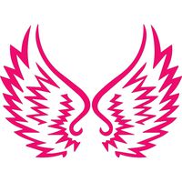 ANGDEST Tribal Angel Wings (Pink) (Set of 2) Premium Waterproof Vinyl Decal Stickers for Laptop Phone Accessory Helmet Car Window Bumper Mug Tuber Cup Door Wall Decoration