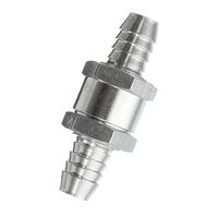 4 Sizes Fuel Non Return One Way Check Valve Petrol Diesel Aluminium Alloy 1/4" 5/16" 3/8" 1/2" Choose for Carburetors and Low Pressure Fuel Systems - Silver, 12mm