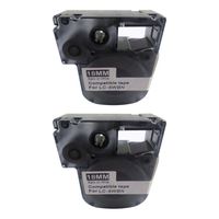 NEOUZA 2PK Compatible for Epson Labelworks Label Tape Cartridge Width 18mm (Black on White LC-5WBN9 LK-5WBN)