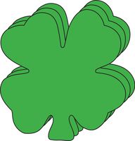 SHAPES ETC. Four Leaf Clover Large Single Color Creative Cut-Outs, 5.5" x 5.5", 31 Clovers to a Package