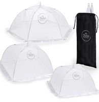 Chefast Food Cover Tents (5 Pack) - Combo Set of Pop Up Mesh Covers in 3 Sizes and a Reusable Carry Bag - Umbrella Screens for Picnics, BBQ, Outdoors and More