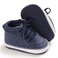 Save Beautiful Baby Girls Boys Canvas Sneakers Soft Sole High-Top Ankle Infant First Walkers Crib Shoes (0-6 Months Infant, D-Blue)