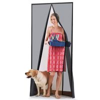 Homitt [Upgraded Version] Magnetic Screen Door with Durable Fiberglass Mesh Curtain and Full Frame Hook & Loop Fits Door Size up to 37"x82" Max- Black