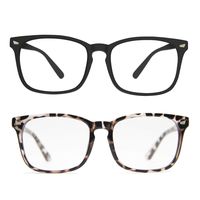 Blue Light Blocking Glasses Anti Eye Strain Minimize Headache UV Blocking Computer Reading Gaming Eyeglasses Frame (2 Pack(Matte Black & Leopard))
