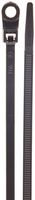 Weather Resistant Mountable Cable Tie, 50lbs Tensile Strength, 4" Bundle Diameter, 0.187" Mounting Hole Diameter, 0.188" Width, 14.5" Length, Black