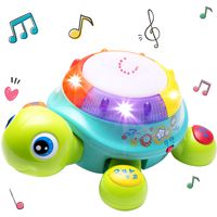 Musical Turtle Toy, English & Spanish Learning, Electronic Toys W/ Lights and Sounds, Early Educational Development Gift 6 7 8 9 10 11 12 Months, 1, 2 Year Olds Baby Infants Toddlers Boys Girls-Yellow