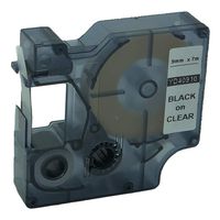 QPMY Black on Clear Label Tape Compatible for DYMO D1 40910 S0720670 3/8" x 23' (9mm x 7m)