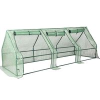 Sundale Outdoor Portable Gardening Steeple Mini Green House with PE Cover and Zipper Doors, Waterproof Hot Green House, UV Protection, Insect Prevention, 106.3"(L) x 35.4"(W) x 35.4"(H)