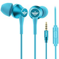 AFUNTA Earbud Headphone, Stereo in-Ear Earphone 3.5mm with Microphone Clear Sound Noise Isolating Ergonomic Comfort Fit Compatible Cell Phone iPhone Samsung Sony iPad Laptop PC - Blue