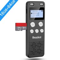 Digital Voice Recorder, Amzdest 16GB Voice Recorder for Lectures, Meetings, Class, Interview, Portable Voice Activated Recorder with Playback, Rechargeable Audio Recorder Compatible with Mac/Win