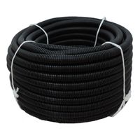 (1 1/2" Dia. x 100 ft, Black) HydroMaxx Flexible Polyethylene LDPE NON-Split Corrugated Wire Loom Tubing