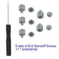 Kalanution M.2 Standoff and Screw for M.2 Drives,Asus Motherboard M.2 Screw + Hex Nut Stand Off Spacer(5 Sets)+1 pcs Screwdriver