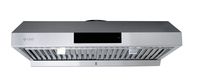 Hauslane - Chef Series 30" PS18 Under Cabinet Range Hood, Stainless Steel - Pro Performance - Contemporary Design 860 CFM, Touch Screen w/Clock, Dishwasher Safe Baffle Filters, LED Lamps, 3Way Venting