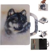 Galaxy Tab E 9.6 T560 T561 Case, Very Light Slim Art Design Painting Flip Movie Stand Wallet Style, WEIFA 2018 Newest Anti-Scratch Tablet Cover Case For Samsung Galaxy Tab E 9.6 Staring Snow Wolf