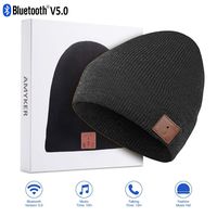 AMYKER Bluetooth Beanie, Bluetooth 5.0 Wireless Knit Winter Hats Cap with Detachable Built-in Mic and HD Stereo Speakers for Outdoors Family & Gift-Unisex (01-Charcoal)