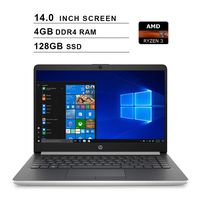 2019 Premium HP 14 Inch Laptop (AMD Ryzen 3 3200U 2.6GHz up to 3.5GHz, AMD Radeon Vega 3 Graphics, 4GB DDR4 RAM, 128GB SSD, WiFi, Bluetooth, HDMI, Windows 10 Home S) (Natural Silver)