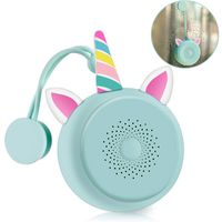 BONBON Mini Bluetooth Shower Speaker Waterproof for Kids Handsfree Speakerphone Music in Bathroom Wireless Waterproof Portable Speakers Built-in Mic Suction Cup with Lanyard-Green