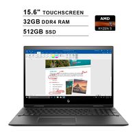 2019 Premium HP Envy x360 15.6 Inch FHD Touchscreen Laptop (AMD Ryzen 5 2500U to 3.6 GHz, 32GB RAM, 512GB SSD, WiFi, Bluetooth, No DVD, B&O Play, Backlit Keyboard, Windows 10)