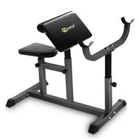 GOPLUS Preacher Curl Weight Bench Seated Arm Isolated Barbell Dumbbell Biceps Station (Black)