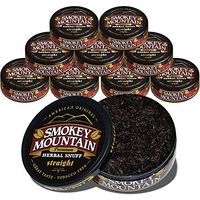 Smokey Mountain Herbal Snuff - Straight - 10-Can Box - Nicotine-Free and Tobacco-Free