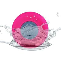 Regent London's Water Resistant Bluetooth 3.0 Shower Speaker, Handsfree Portable Speakerphone with Built-in Mic, 6hrs of playtime, Control Buttons and Dedicated Suction Cup (Pink)