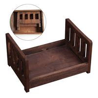 Newborn Props Photography Cot Baby Photo Small Wooden Bed Posing Baby Photography Props Cot Baby Photo Studio Props for Photo Home Accessories (Coffee)