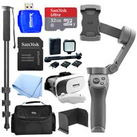 DJI Osmo Mobile 3 Smartphone Gimbal Action Bundle + 32GB MicroSD, LED Light Kit, Gadget Case, VR Goggles and More