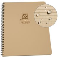 Rite In The Rain Weatherproof Side-Spiral Notebook, 8 1/2" x 11", Tan Cover, Universal Page Pattern (No. 973T-MX)