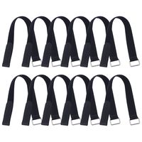 VIGAER 18 inch Cinch Cable Tie Down Straps, 12 Pcs Reusable Hook and Loop Fastening Nylon Cable Tie Wraps with Metal Buckle