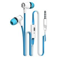 AutumnFall 3.5mm In Ear Headphones Wired Earphones Passive Noise Cancellating Earbuds Headphones with Mic (Blue)