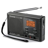 DreamSky Portable AM FM WB NOAA Weather Radio Alarm Clock, 12 /24H Time Display Backlight, Sleep Timer, Ascending Alarms, Built in Loud Speaker, Battery Operated Pocket Radios for Emergency