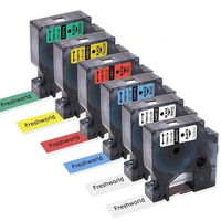 Compatible DYMO D1 Label Tapes 12mm 1/2Inch Cassette Refill 45010 (S045720500) 45013 45016 45017 45018 45019, 23Feet(7m), Color Combo Set for DYMO LabelManager 160 280 420P PnP 220P 360D 450 210D, 6P