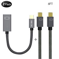 USB C to Mini DisplayPort, UseBean 4K@60Hz Type C [Thunderbolt 3 Compatible] to Mini Displayport Adapter, Mini DisplayPort to Mini DisplayPort Cable 6ft for MacBook Pro, iPad Pro 2018, Galaxy S9 etc