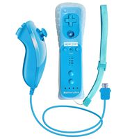 Bestseller2888 Built-in Motion Plus Remote & Nunchuck Controller for Wii & Wii U(Motion-Blue)