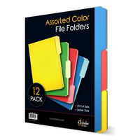 iScholar Assorted Color File Folders, Letter Size, 12 Pack (38212)