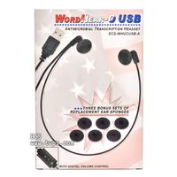 ECS WordHear-O Antimicrobial Headset, Under Chin Transcription Headset - USB