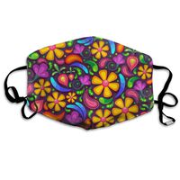 YUIOP Flowers Art Colorful Printed Mask Neutral Mask for Men and Women Polyester Dust-Proof Breathable Mask