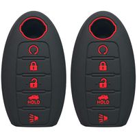 Coolbestda 2Pcs Silicone Smart Key Fob Skin Cover Case Protector Keyless Jacket Remote Holder for 2018 2017 Nissan Armada Murano Rogue Maxima Altima Sedan Pathfinder KR5S180144014