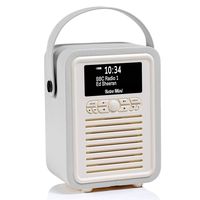 VQ Retro Mini HD Digital Radio with AM & FM, Bluetooth & Alarm Clock - Light Grey