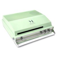 MPK Portable Slot-in Record Player for 7-inch Vinyl, Vintage 2-Speed Bluetooth Turntable with Tone Control Speaker, Rechargeable Battery Green