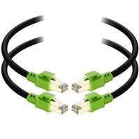 2 Pack Cat8 Ethernet Cable 10 Feet, Heavy Duty High Speed 26AWG Outdoor Cat8 Internet LAN Network Cable 40Gbps, 2000Mhz SSTP LAN Cables with Gold Plated RJ45 Connector for Router, Modem, Gaming, Xbox