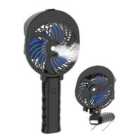 HandFan Handheld Misting Fan Personal Portable Fan Rechargeable with 55ML Water Tank & Cooling Mister Battery Operated Foldable Mist Fan for Home Travel Outdoor Ball Game (Blue Black)
