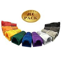 Accessbuy 200 Pcs Mixed Color CAT5E CAT6 RJ45 Ethernet Network Cable Strain Relief Boots Cable Connector Plug Cover (200pcs)