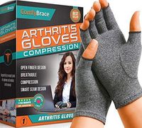 ComfyBrace Arthritis Hand Compression Gloves – Comfy Fit, Fingerless Design, Breathable & Moisture Wicking Fabric – Alleviate Rheumatoid Pains, Ease Muscle Tension, Relieve Carpal Tunnel Aches (Small)