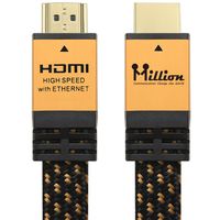 Million High Speed Ultra HDMI Cable 12 Feet (3.6m) with Ethernet - HDMI 2.0 Professional Support 4K 3D 2160P 1440P - Audio Return Channel (ARC),Gold Case
