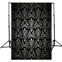 5x7ft Black Printing Maple Leaf Studio Photo Photography Background Backdrop