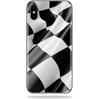 MightySkins Skin Compatible with Apple iPhone X - Race Flag | Protective, Durable, and Unique Vinyl Decal wrap Cover | Easy to Apply, Remove, and Change Styles | Made in The USA