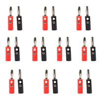 ZXHAO 2004 Red Black 6mm/0.24 inch Audio Speaker Wire Cable Screw Banana Plug Connector 20pcs