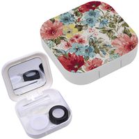 Portable Contact Lens Case Box Travel Kit Mirror + Bottle + Tweezers Container Holder [ Elegance ]