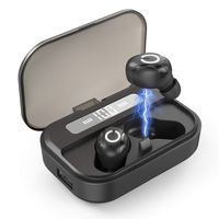 Wireless Earbuds, Bluetooth 5.0 True Wireless Bluetooth Earbuds, with bass 3D Stereo Sound Wireless Headphones, Built-in Microphone LED Digital Shows Charging Charge (Black)